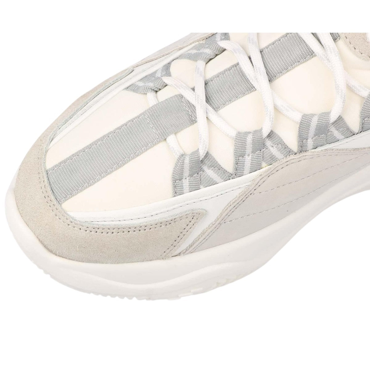 White - Close up - Lavair Unisex Adult Creator Suede Trainers