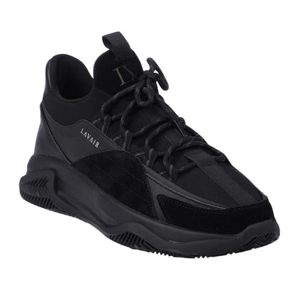 Black - Front - Lavair Unisex Adult Creator Suede Trainers