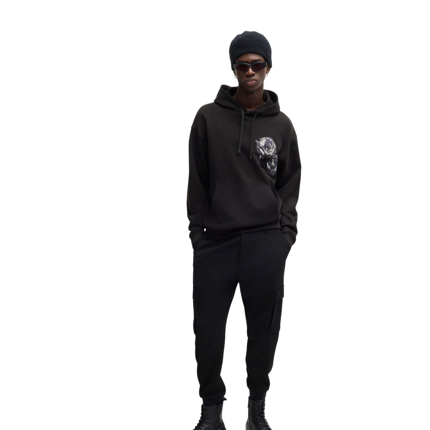 Black - Pack Shot - Hugo Mens Dirosehood Hoodie
