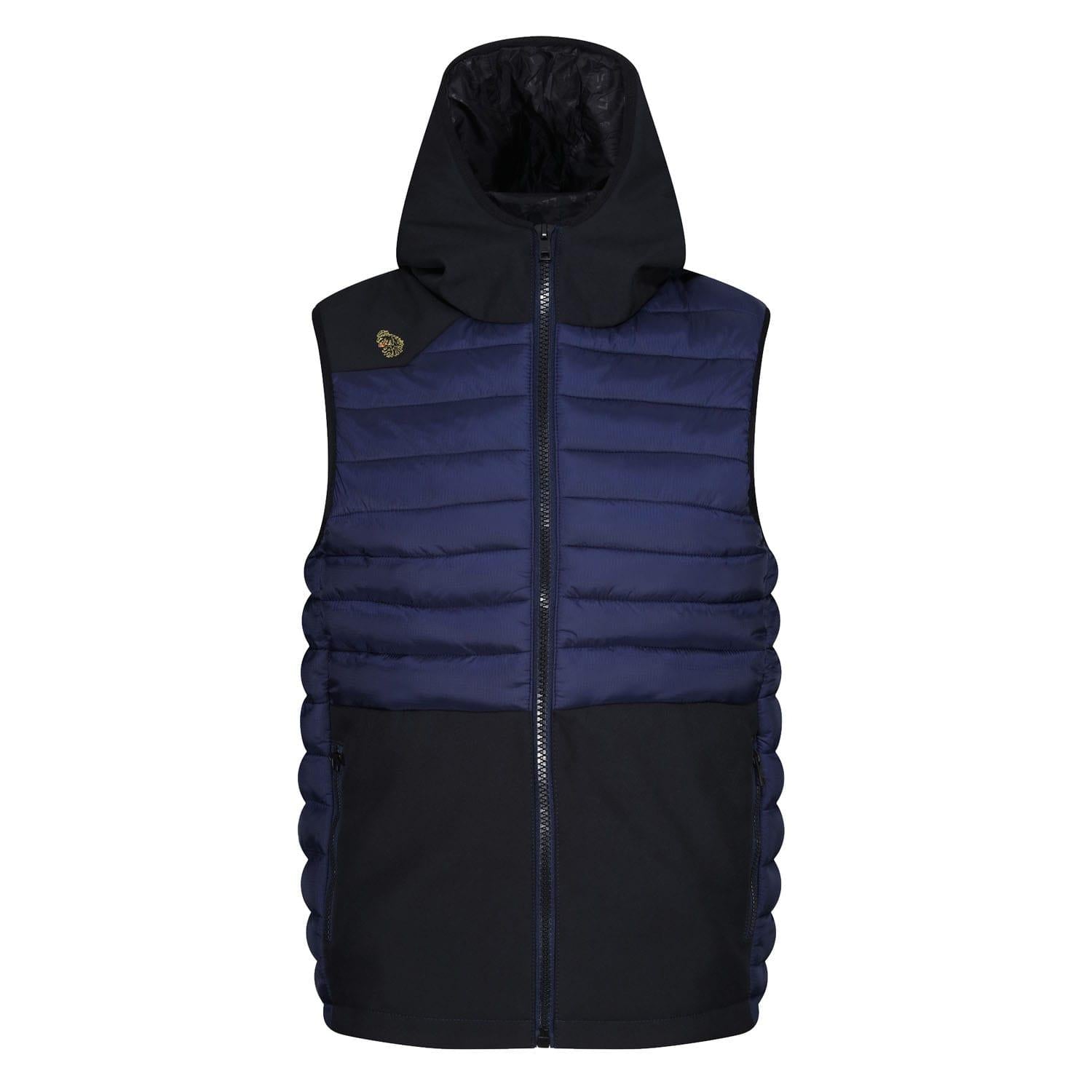 Navy - Front - Luke 1977 Mens Bubblas In The Hood 2 Gilet