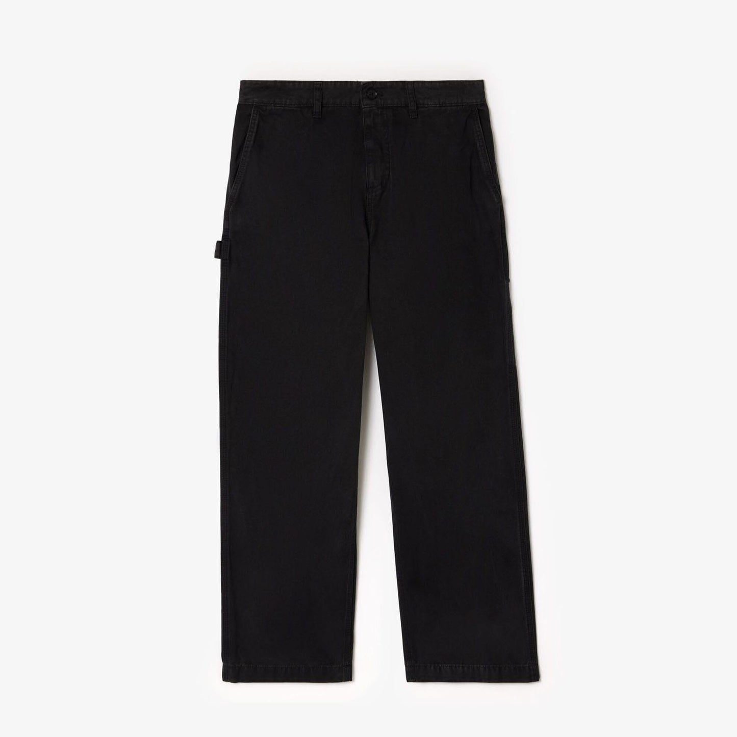 Black - Front - Lacoste Mens Cotton Canvas Carpenter Straight Trousers