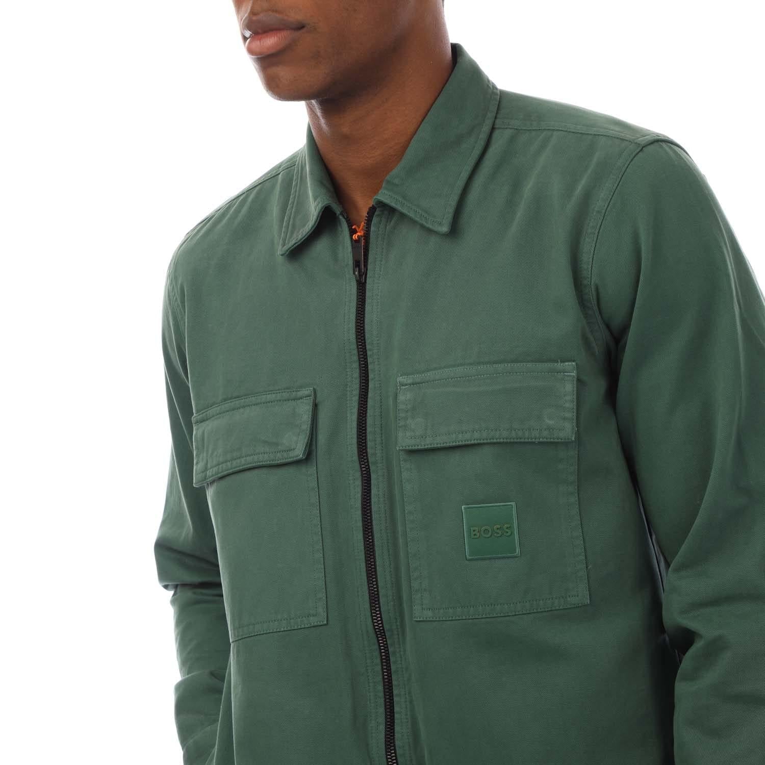 Green - Side - Hugo Boss Mens Lovel 15 Overshirt