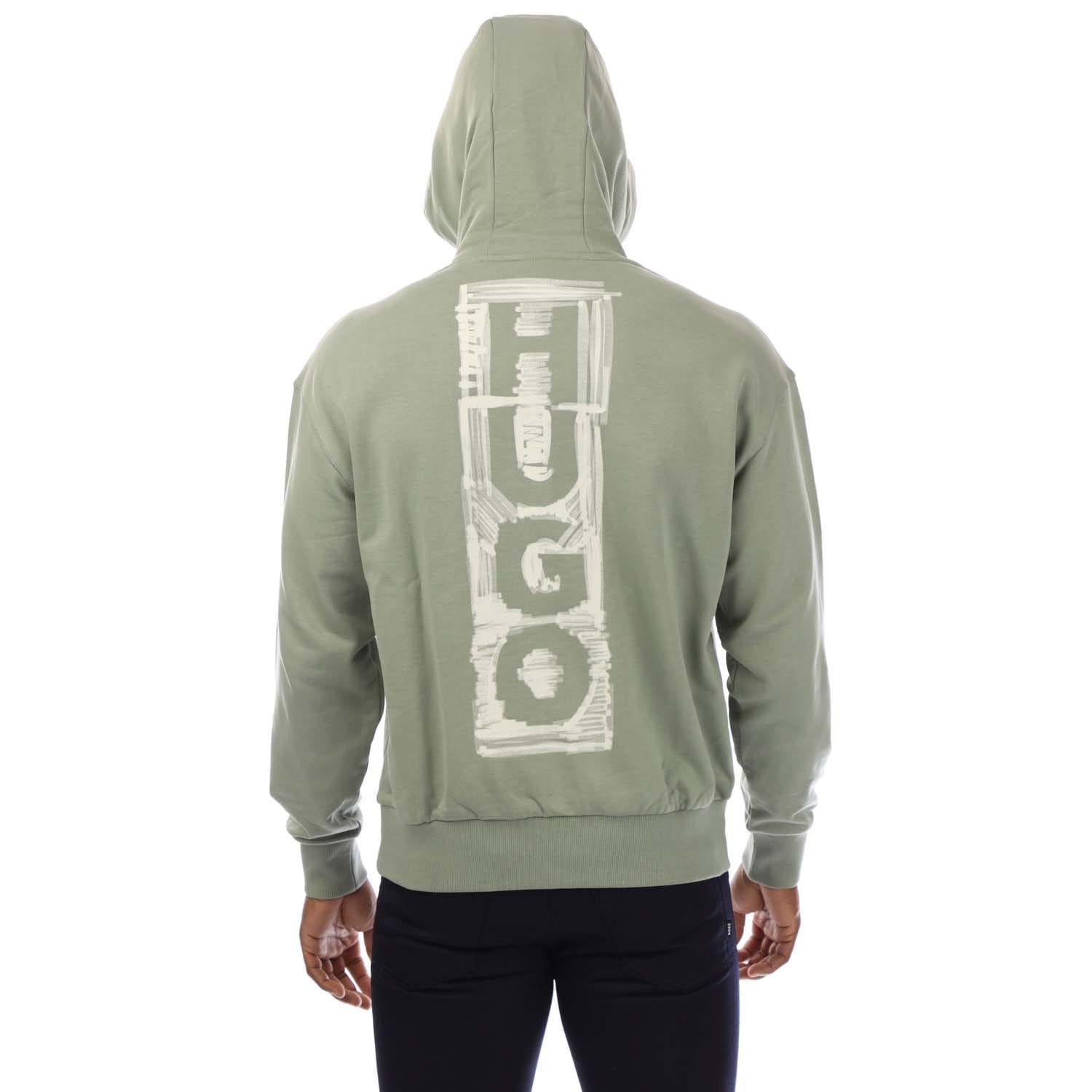 Green - Back - Hugo Boss Mens Diushi Hoodie