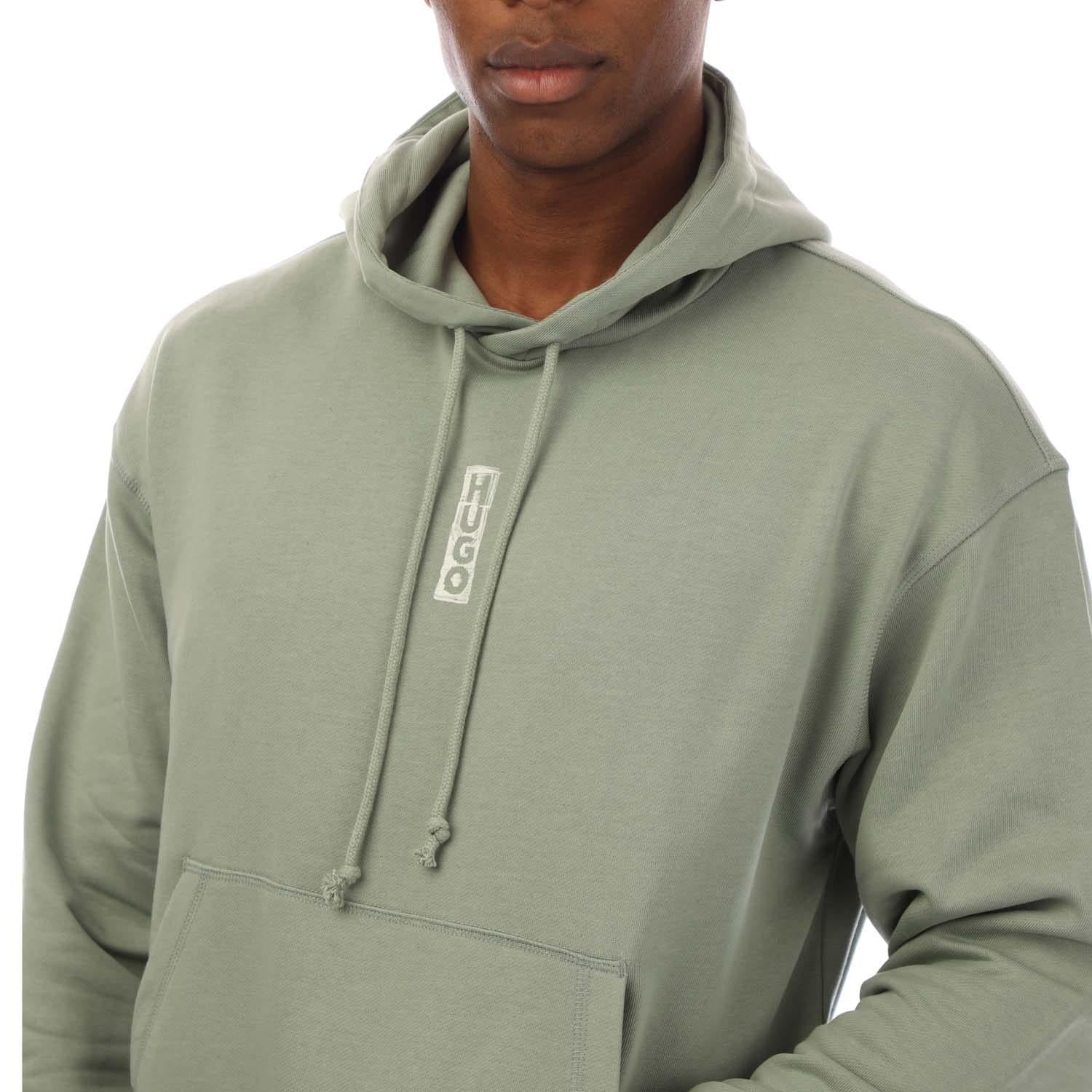 Green - Side - Hugo Boss Mens Diushi Hoodie