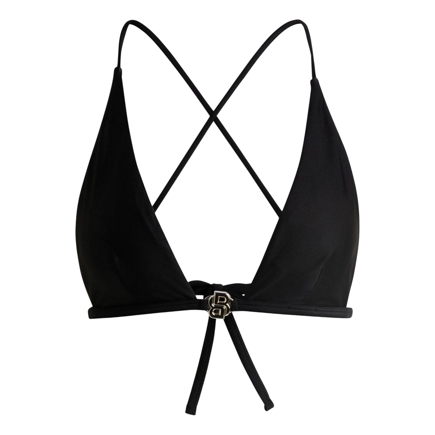 Black - Front - Boss Womens-Ladies Double B Monogram Bikini Top