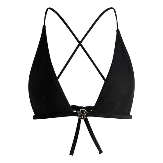 Black - Front - Boss Womens-Ladies Double B Monogram Bikini Top