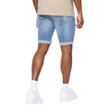 Light Blue - Back - Crosshatch Mens Riptrey Abraised Denim Scratch Shorts