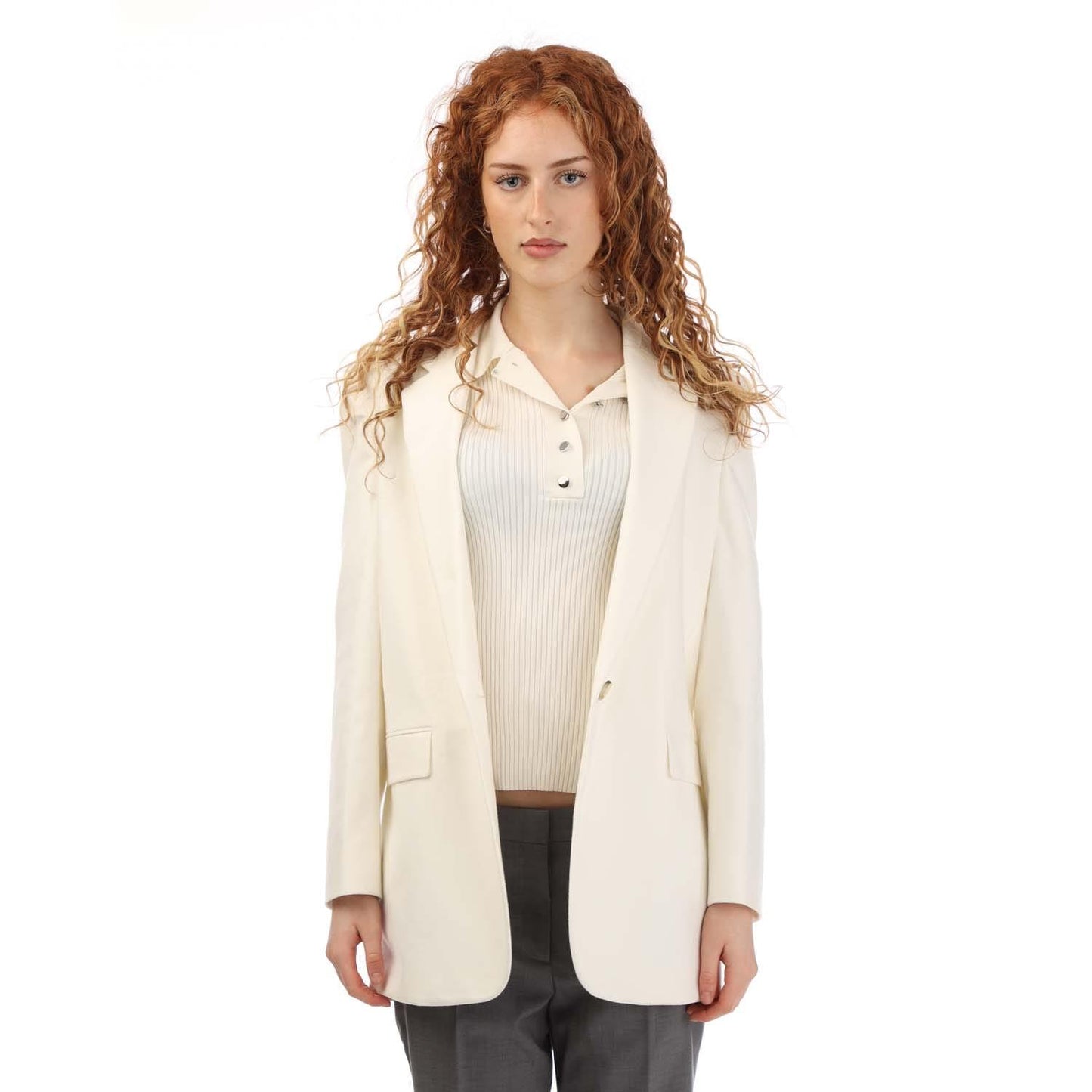 White - Front - Boss Womens-Ladies Jaleno1 Blazer