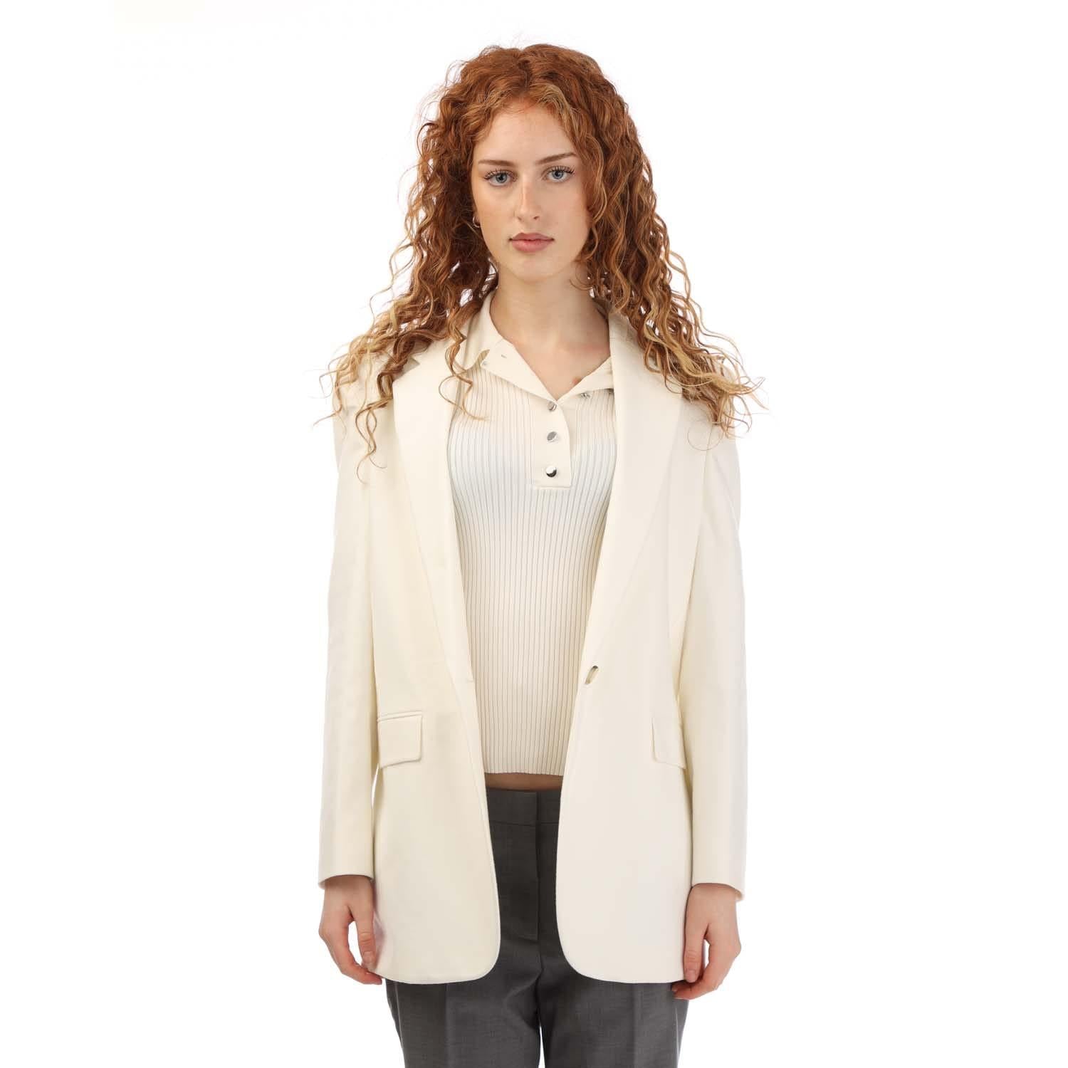 White - Front - Boss Womens-Ladies Jaleno1 Blazer