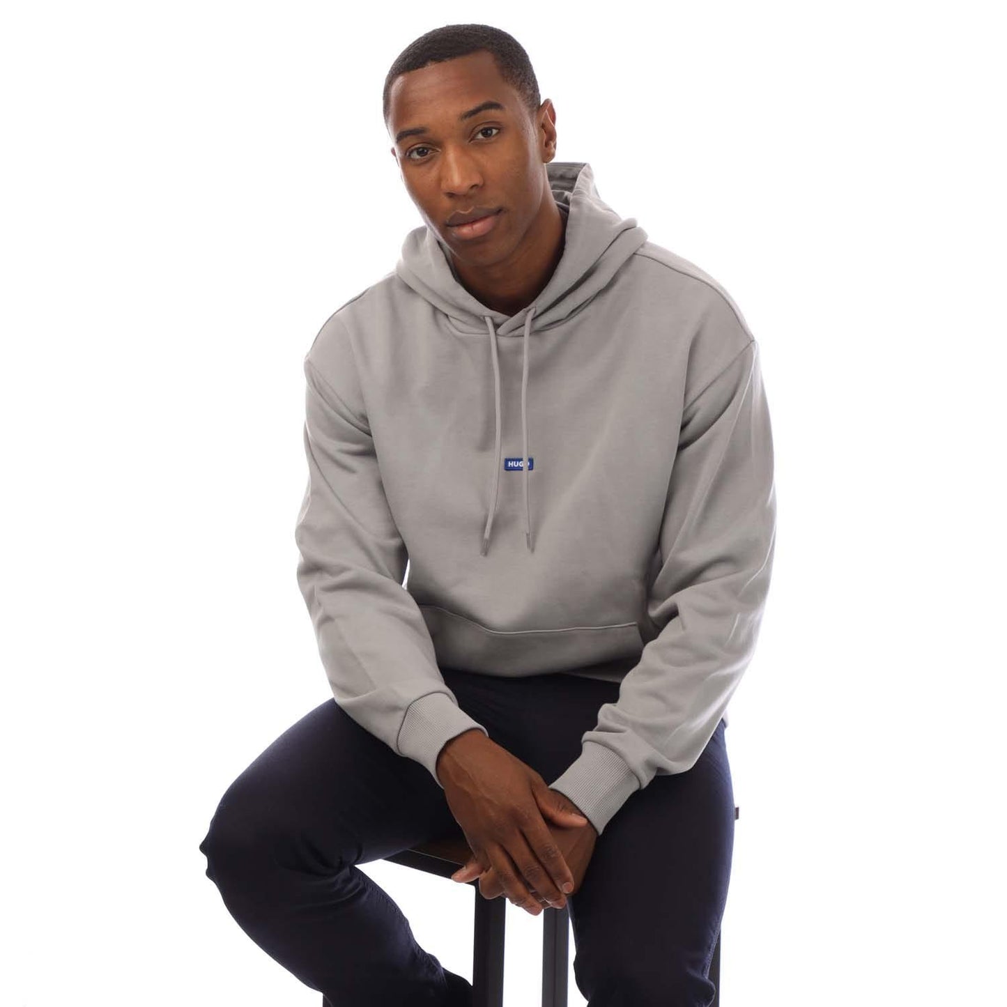 Grey - Lifestyle - Hugo Mens Nalonso Logo Hoodie