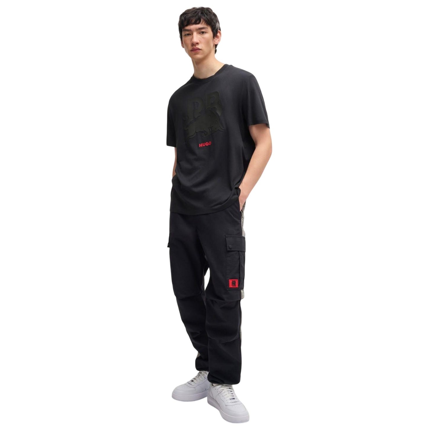 Black - Pack Shot - Hugo Mens Racing Bulls Logo T-Shirt
