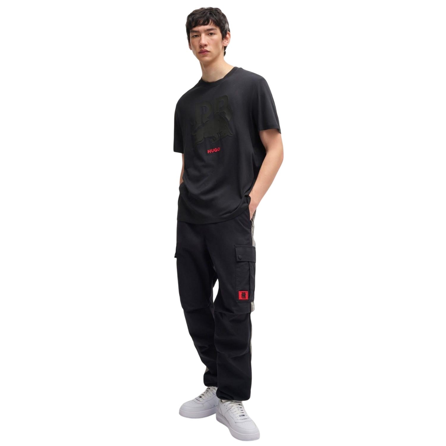 Black - Pack Shot - Hugo Mens Racing Bulls Logo T-Shirt