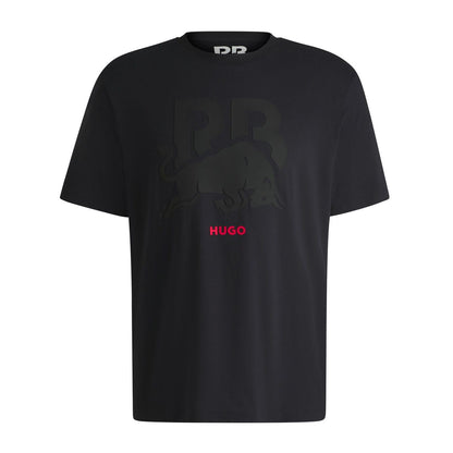 Black - Front - Hugo Mens Racing Bulls Logo T-Shirt