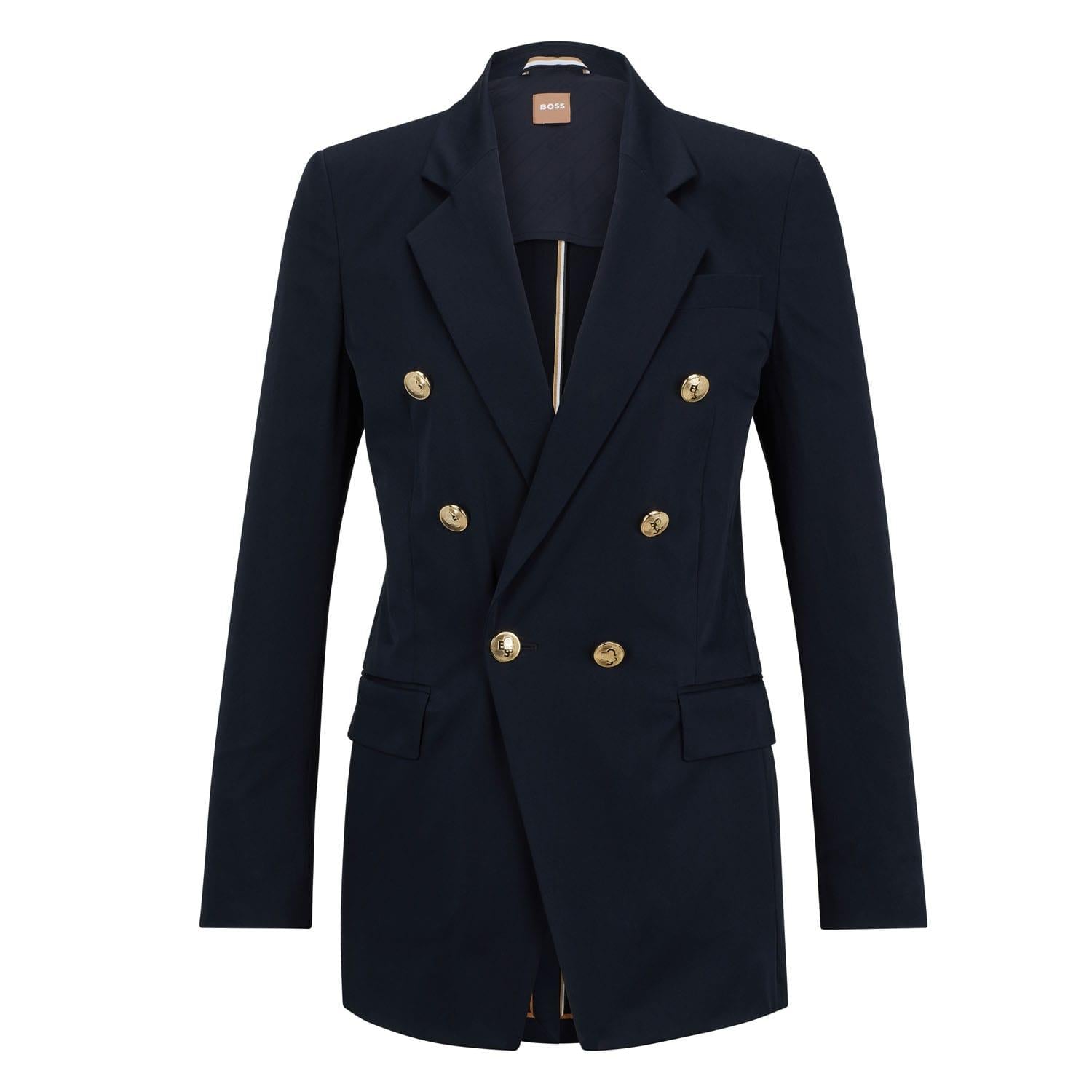 Dark Blue - Front - Boss Womens-Ladies Jatera3 Blazer