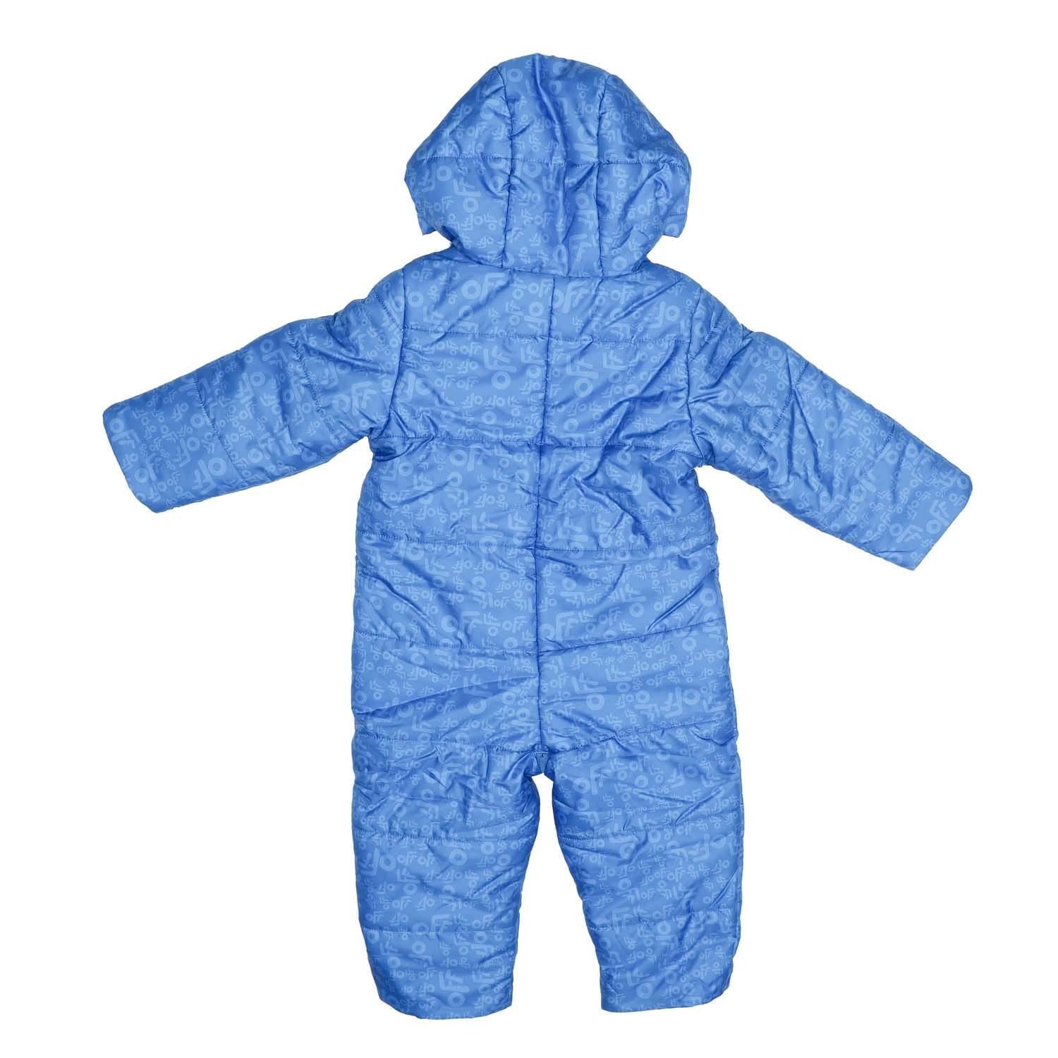 Blue - Back - Off White Baby All-Over Print Puffer Bodysuit