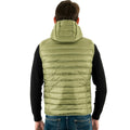 Olive Green - Back - Jott Mens Pat Down Hooded Gilet