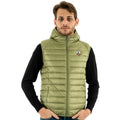 Olive Green - Side - Jott Mens Pat Down Hooded Gilet