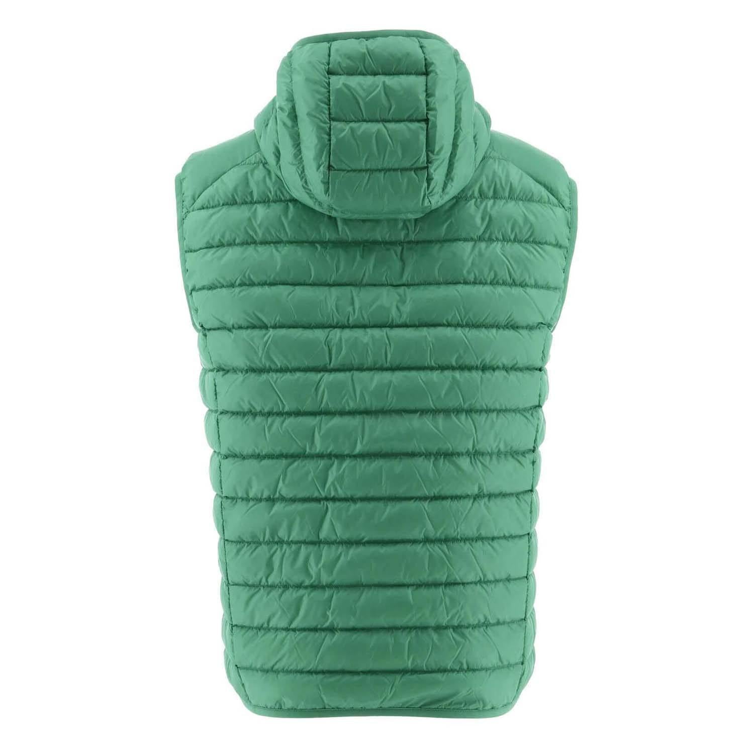 Green - Back - Jott Mens Pat Down Hooded Gilet
