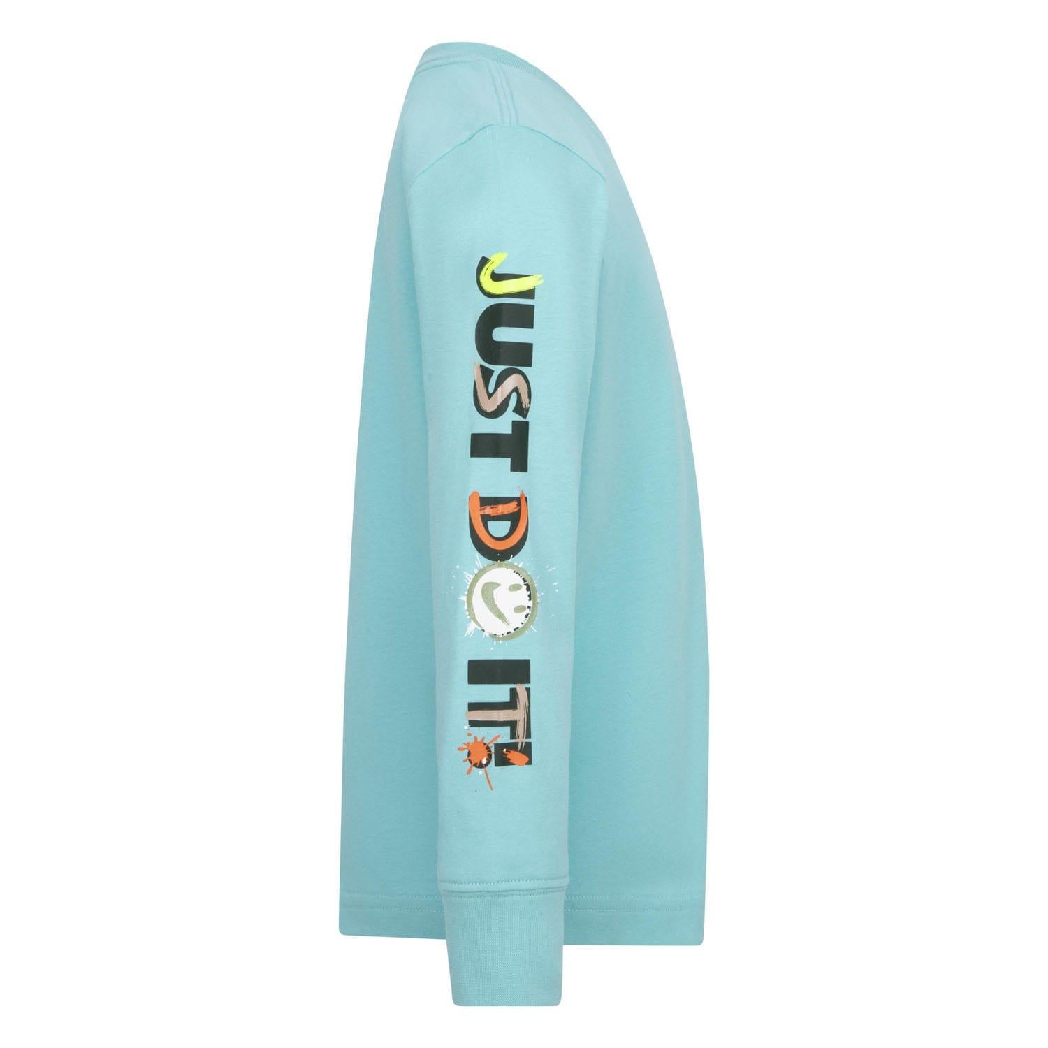 Green - Side - Nike Childrens-Kids Express Yourself Long-Sleeved Sweatshirt