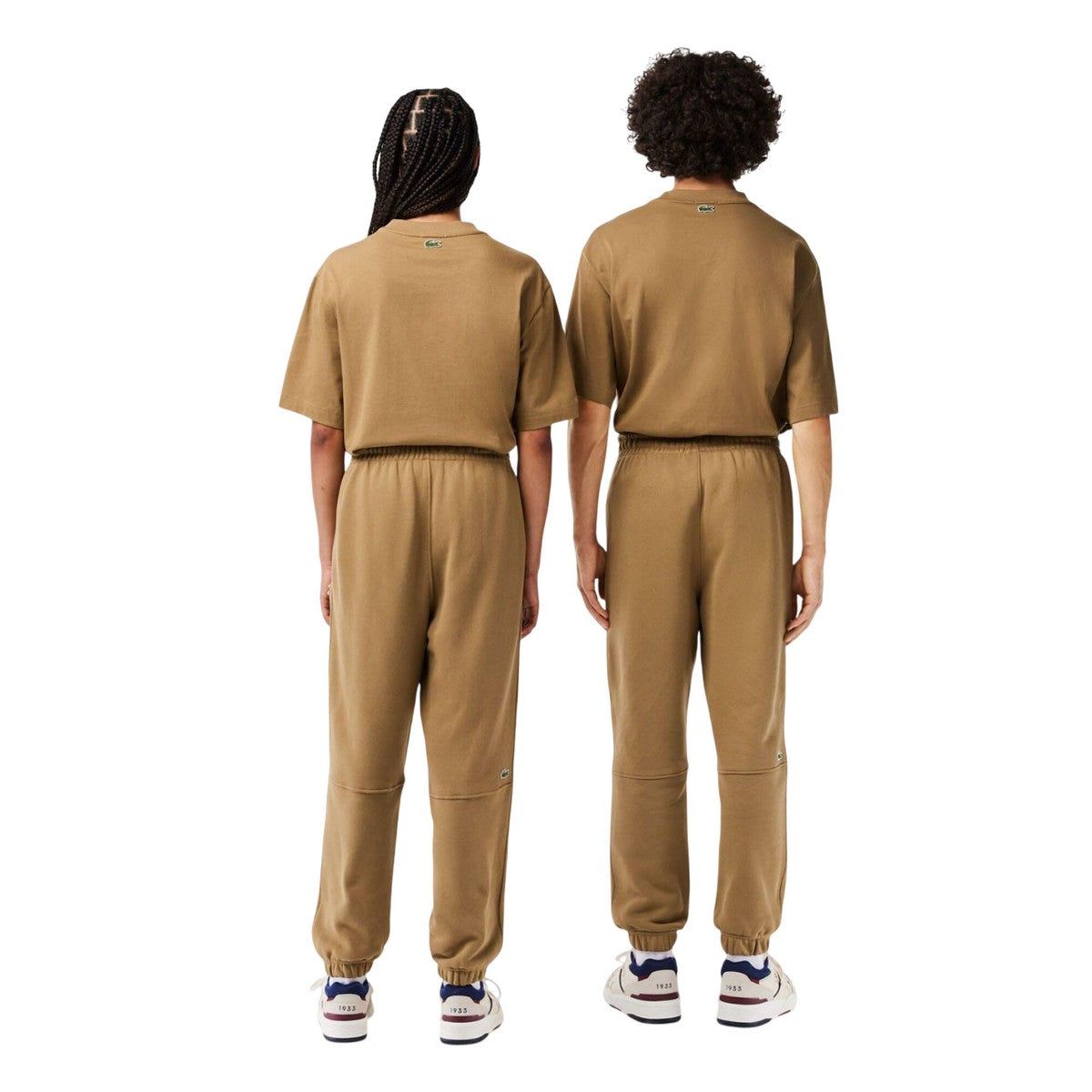 Brown - Back - Lacoste Unisex Adult Organic Cotton Fleece Jogging Bottoms