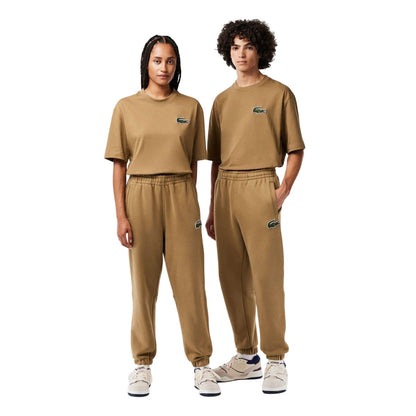 Brown - Close up - Lacoste Unisex Adult Organic Cotton Fleece Jogging Bottoms