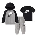 Grey - Front - Nike Baby Boys Swoosh Tracksuit Set