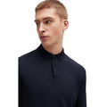 Dark Blue - Side - Boss Mens Pirol Long-Sleeved Polo Shirt