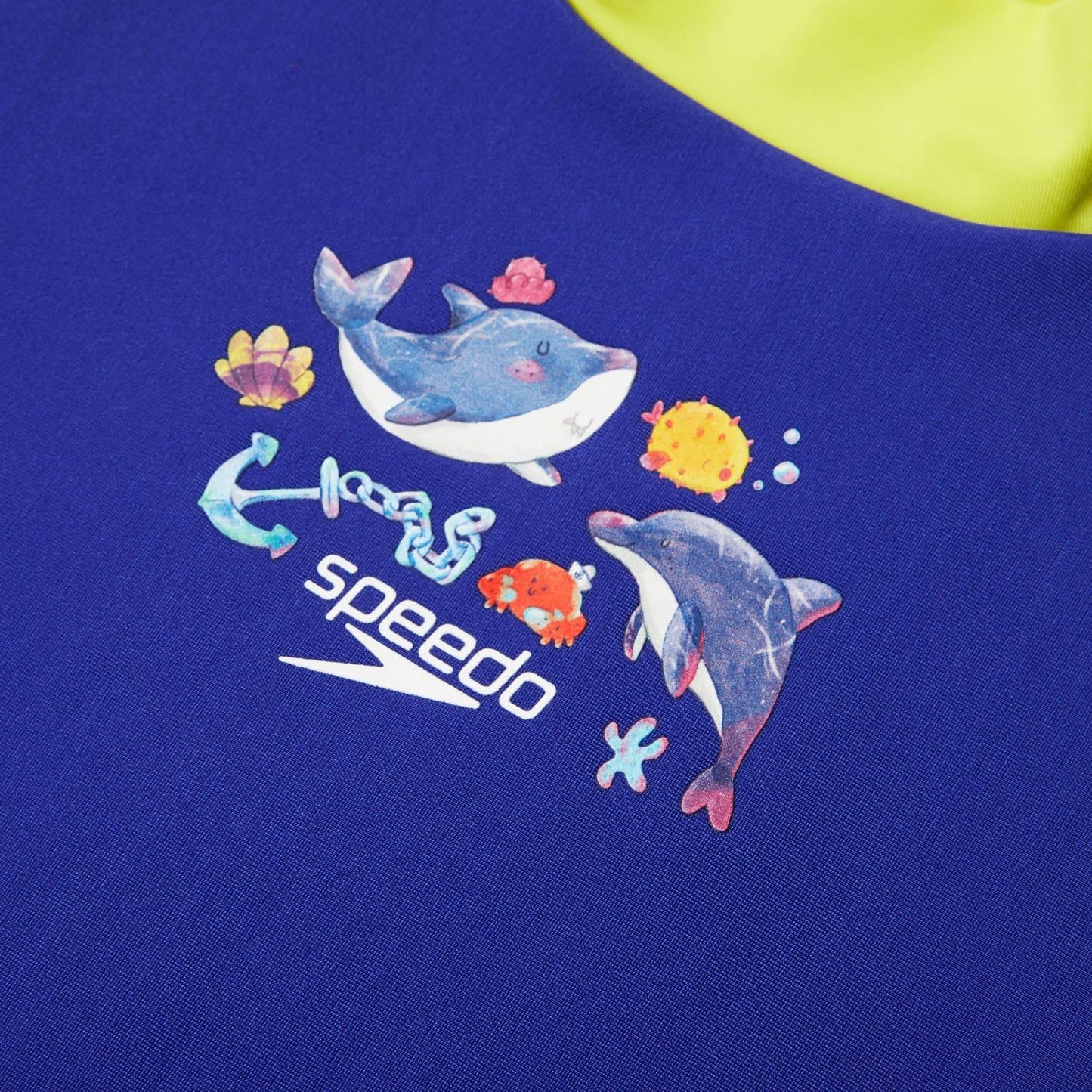 Blue-Yellow - Lifestyle - Speedo Childrens-Kids Digital Print Short-Sleeved Rash Guard Set