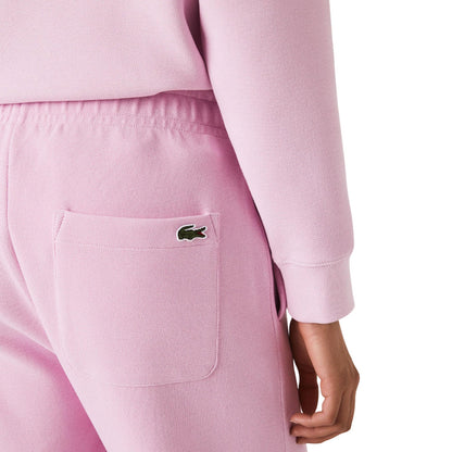Pink - Side - Lacoste Womens-Ladies Piqué Jogging Bottoms