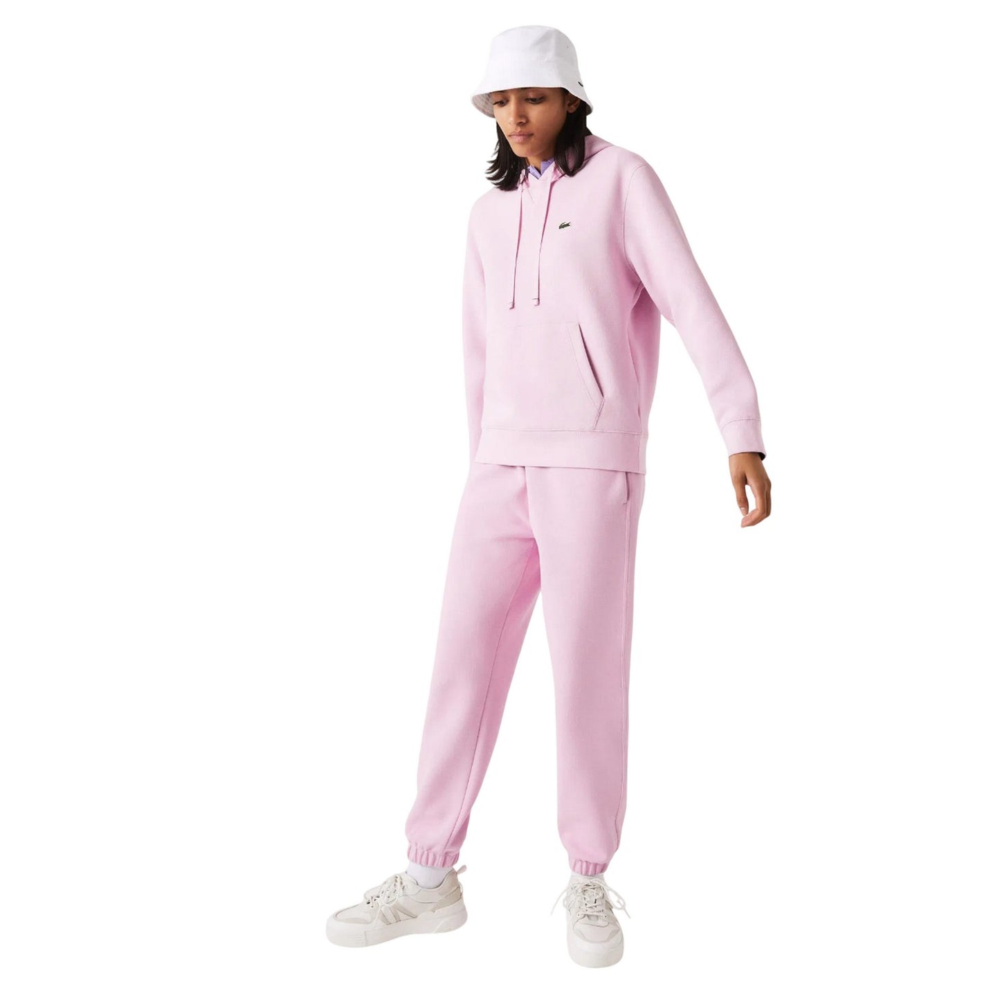 Pink - Pack Shot - Lacoste Womens-Ladies Piqué Jogging Bottoms
