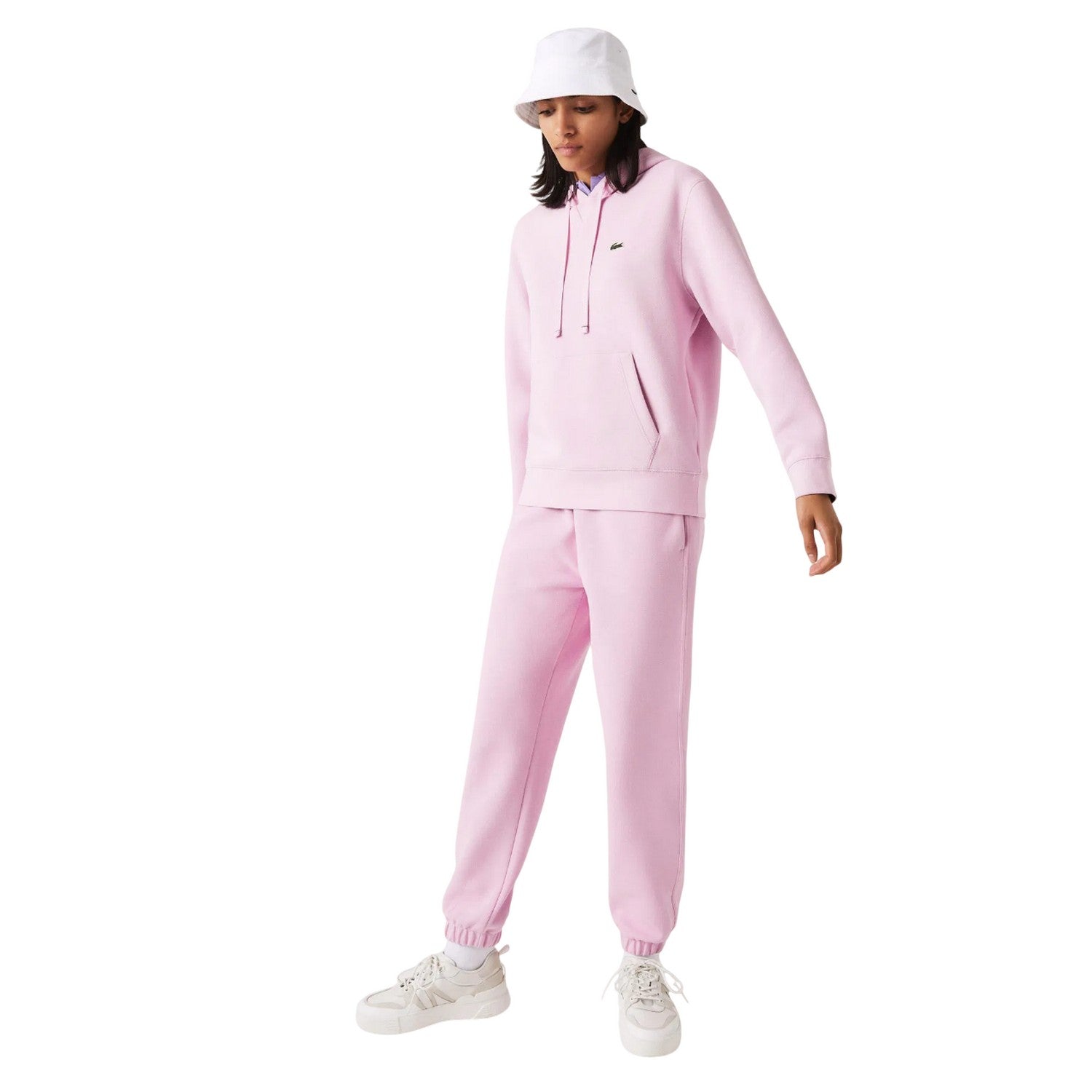 Pink - Pack Shot - Lacoste Womens-Ladies Piqué Jogging Bottoms