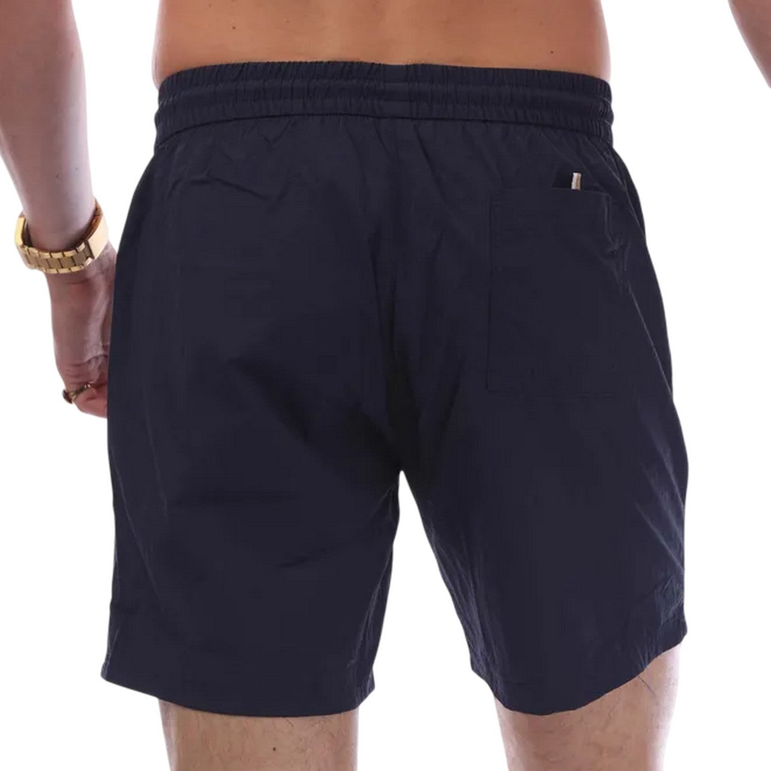 Navy - Back - Hugo Boss Mens Logo Swim Shorts