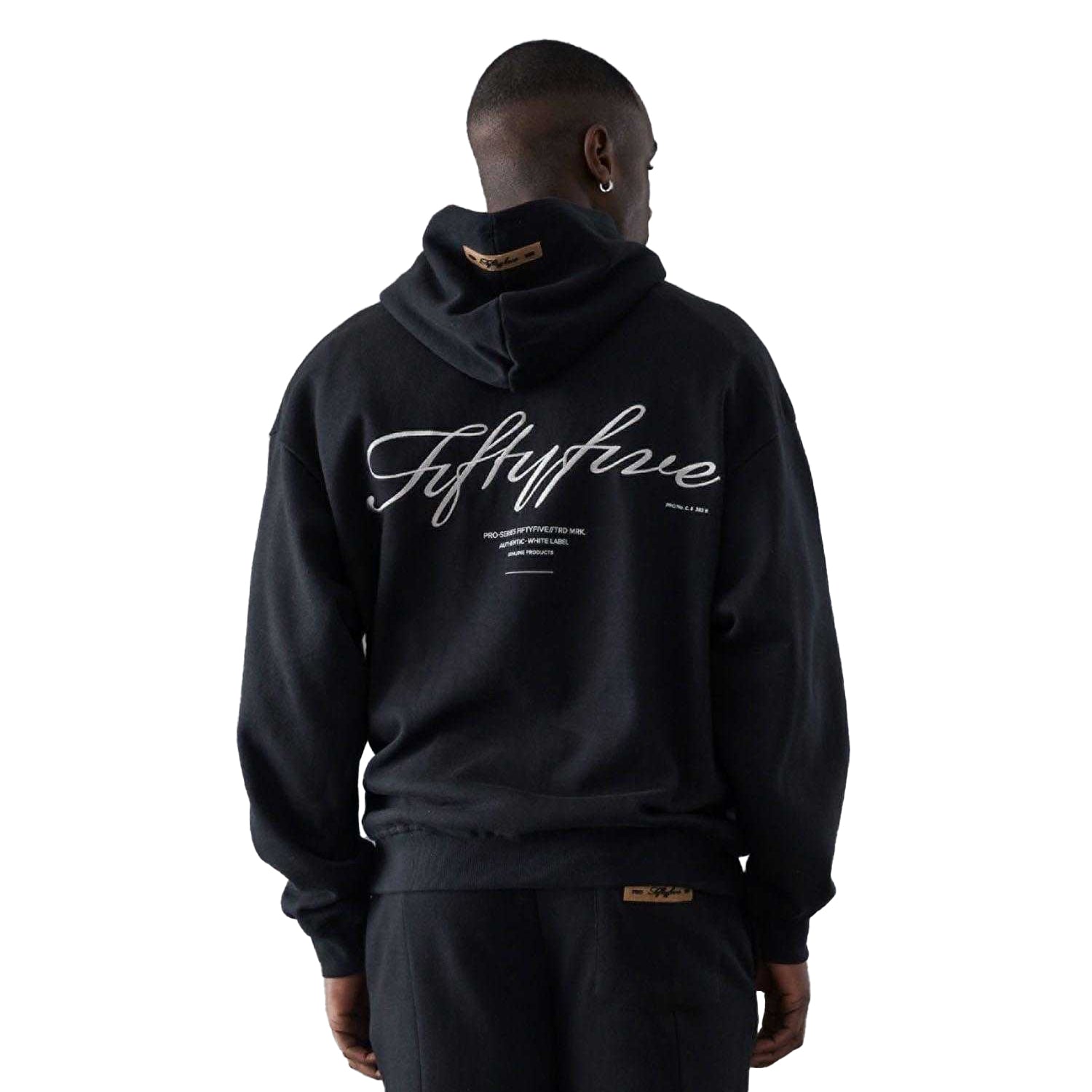 Black - Back - Fiftyfive Mens Versus Logo Hoodie
