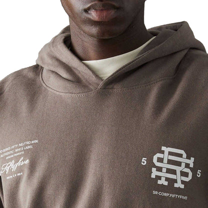 Brown - Side - Fiftyfive Mens Versus Logo Hoodie