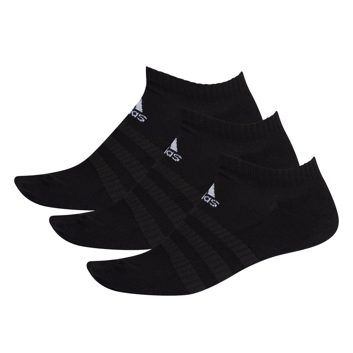 Black - Front - Adidas Unisex Adult Low Cut Cushioned Socks (Pack of 3)