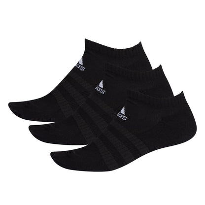 Black - Front - Adidas Unisex Adult Low Cut Cushioned Socks (Pack of 3)