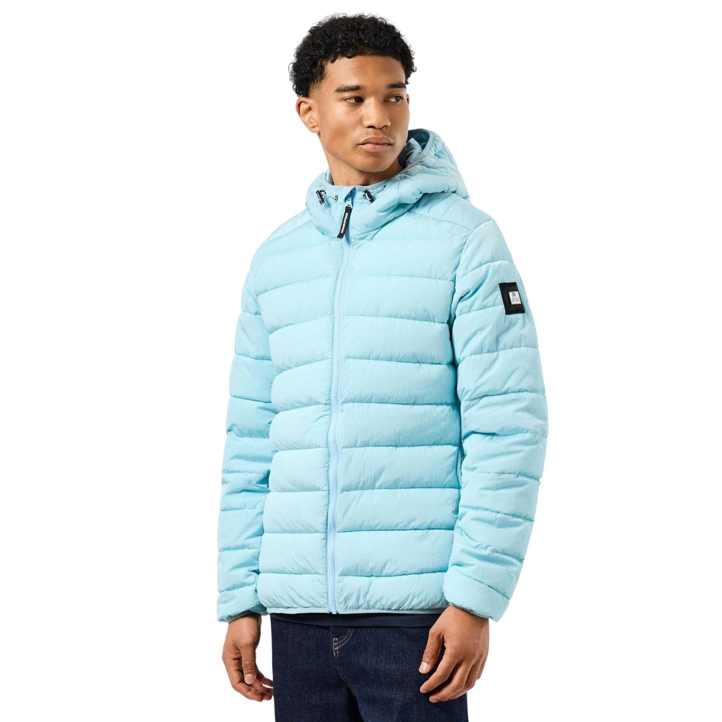 Light Blue - Close up - Weekend Offender Mens La Guardia Padded Jacket