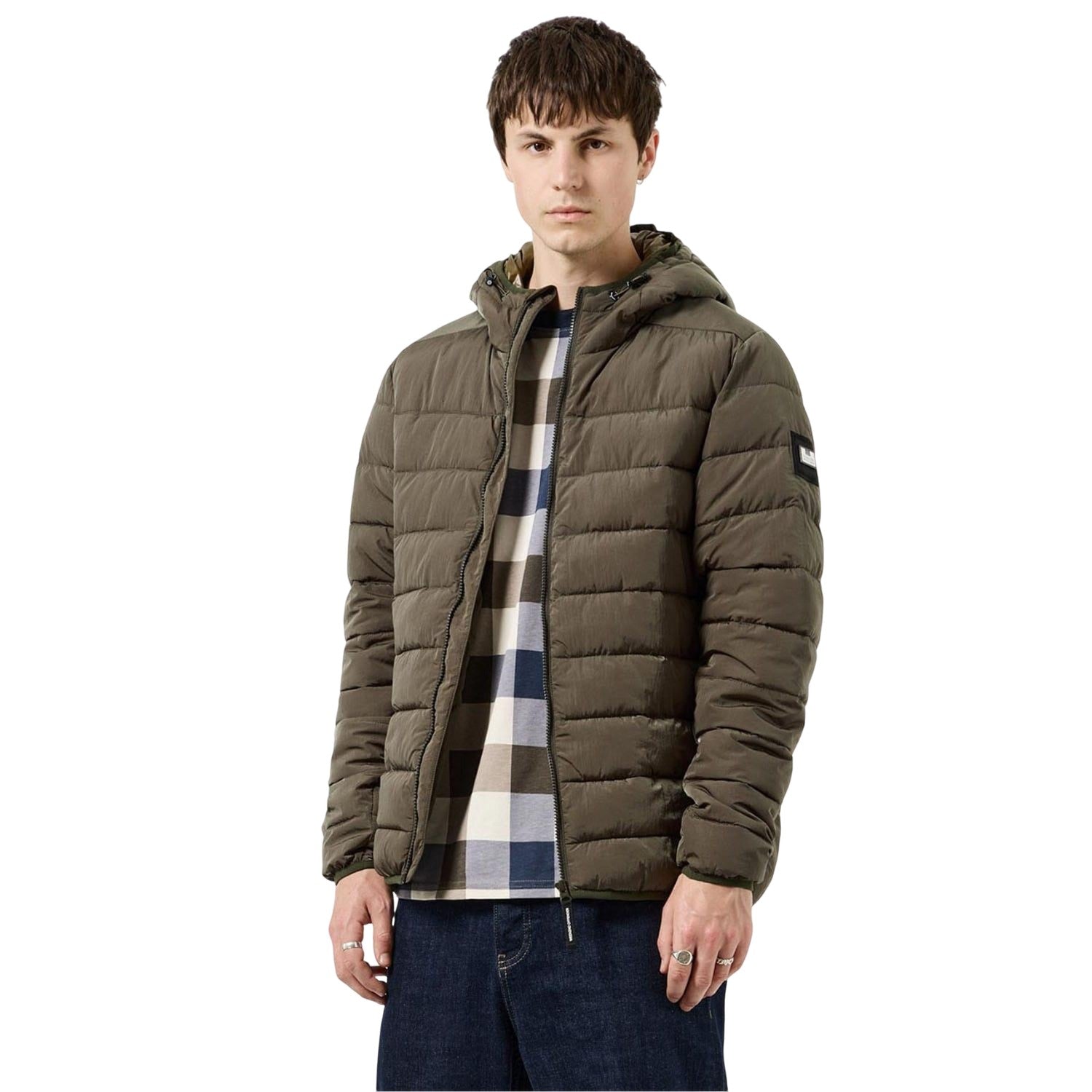 Green - Close up - Weekend Offender Mens La Guardia Padded Jacket