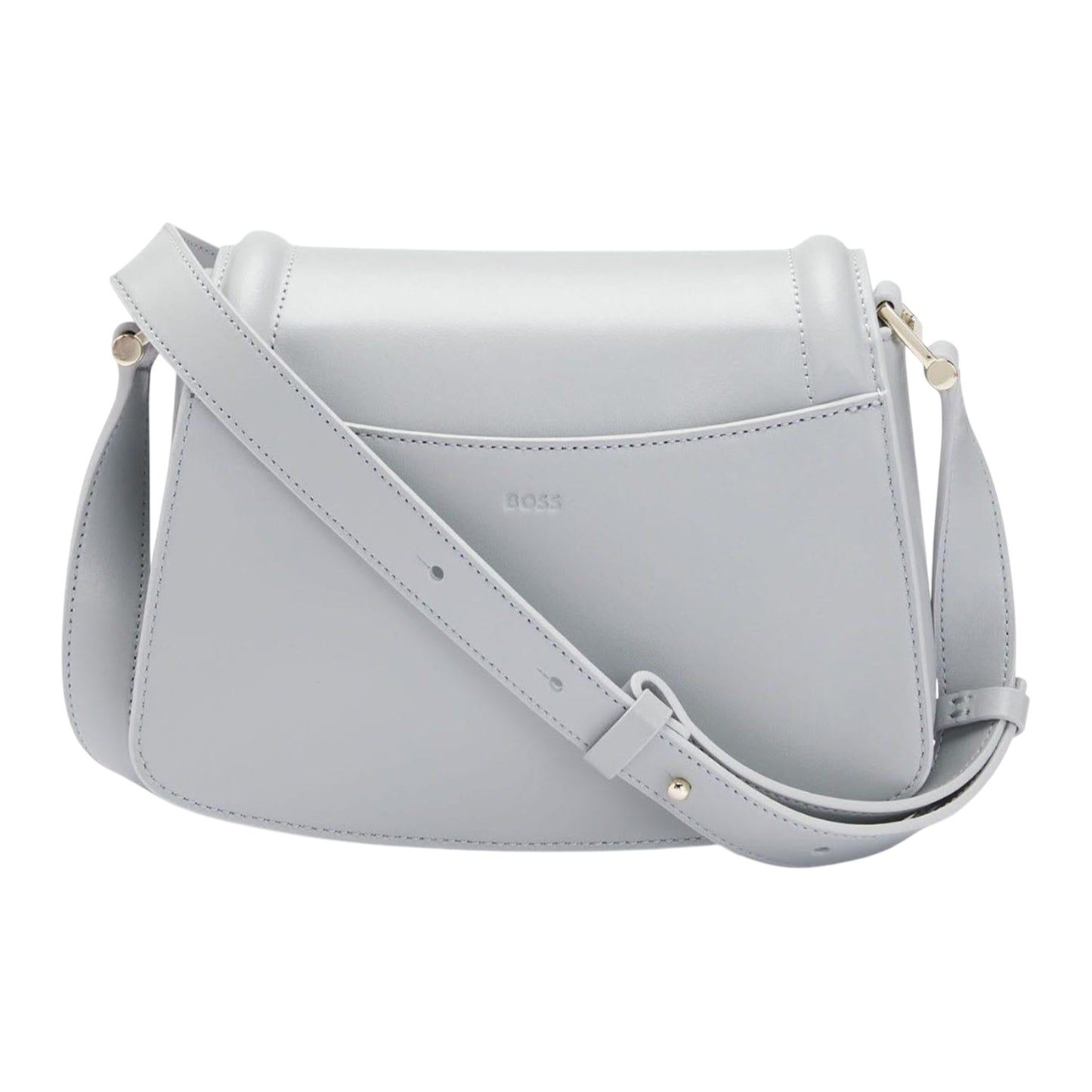 Grey - Back - Boss Saddle Leather Handbag