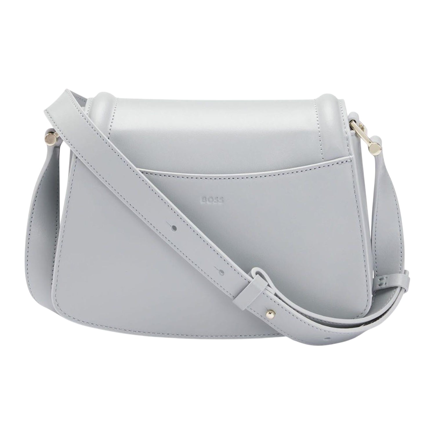 Grey - Back - Boss Saddle Leather Handbag