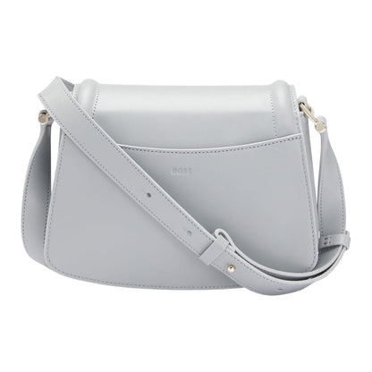 Grey - Back - Boss Saddle Leather Handbag
