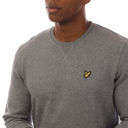 Grey - Side - Lyle & Scott Mens Crew Neck Sweatshirt