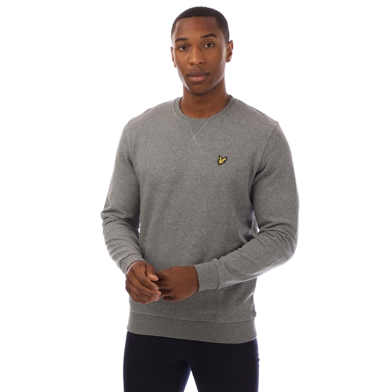 Grey - Front - Lyle & Scott Mens Crew Neck Sweatshirt