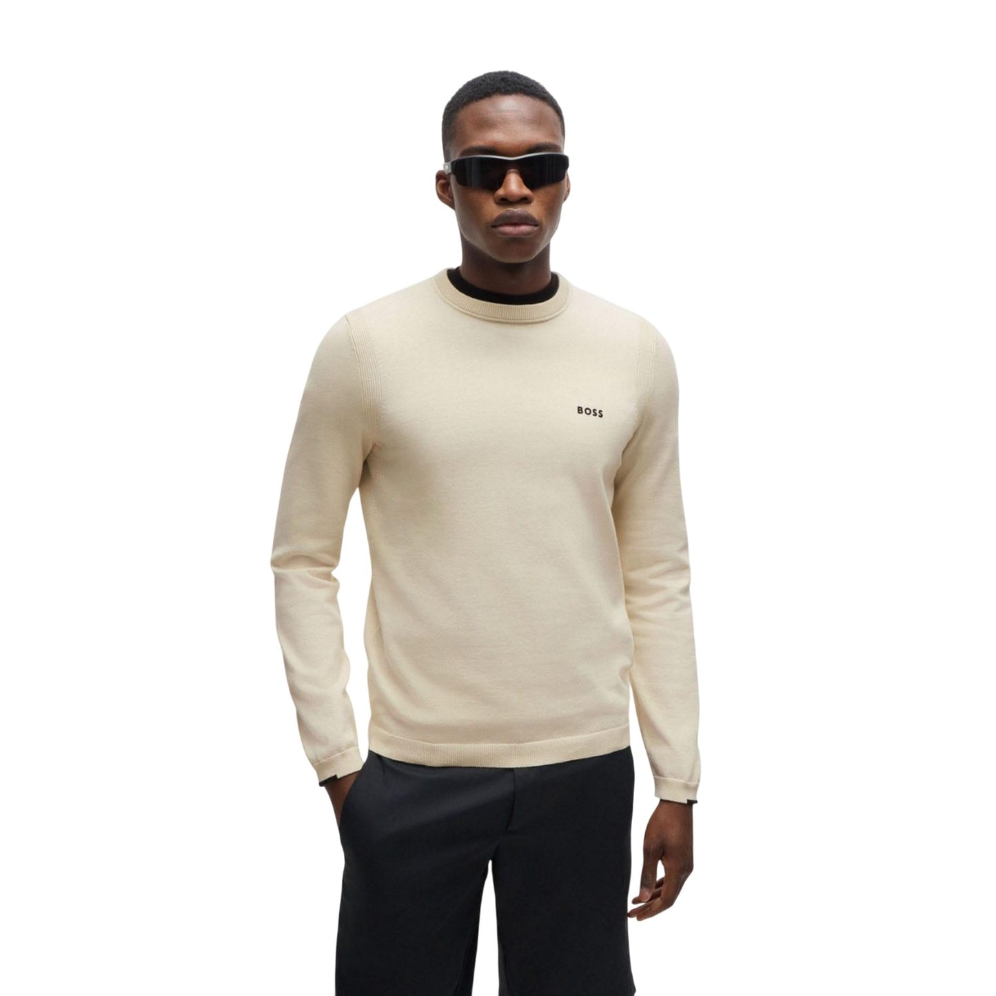 White - Lifestyle - Hugo Boss Mens Logo Regular Sweatshirt