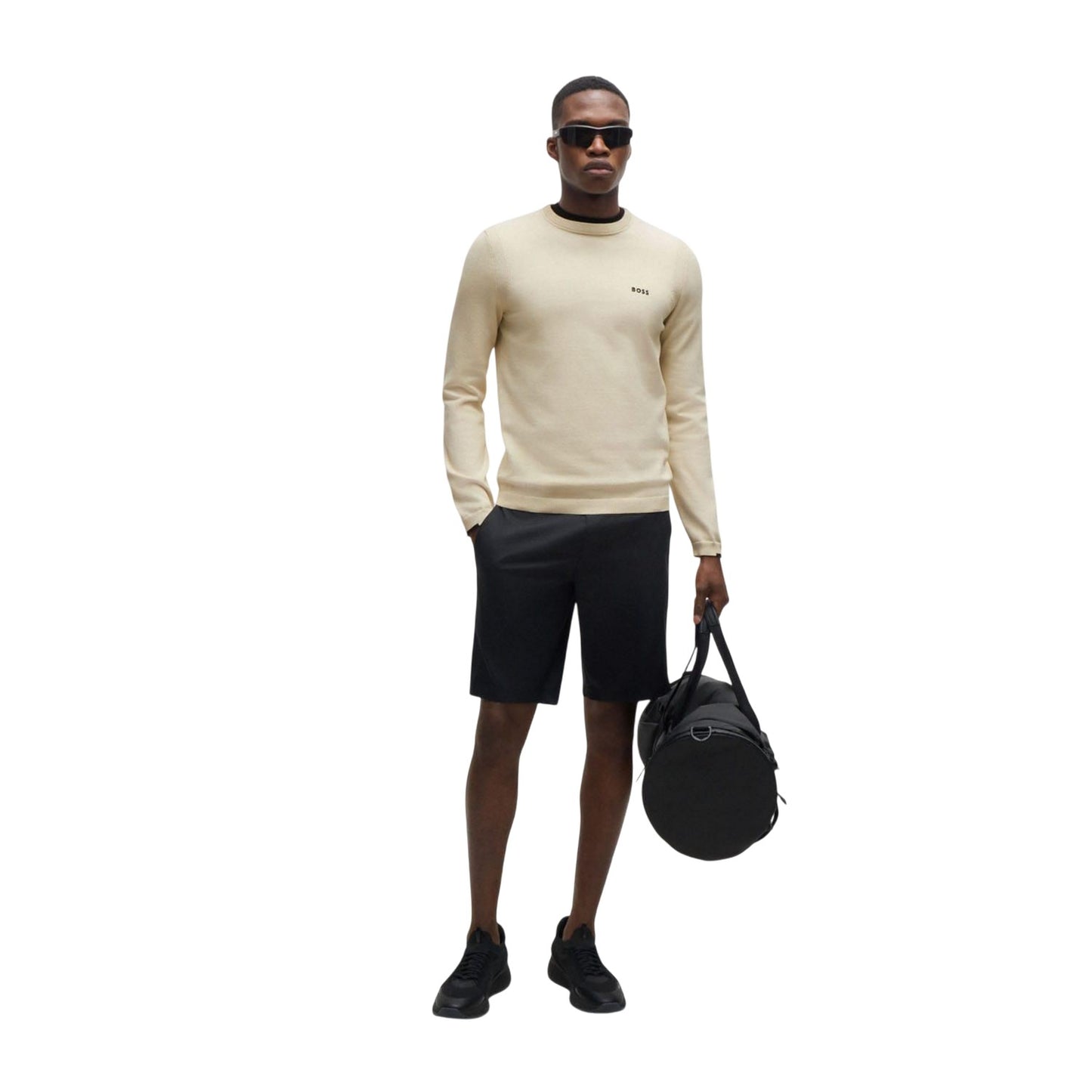 White - Pack Shot - Hugo Boss Mens Logo Regular Sweatshirt