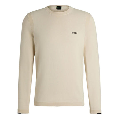 White - Front - Hugo Boss Mens Logo Regular Sweatshirt