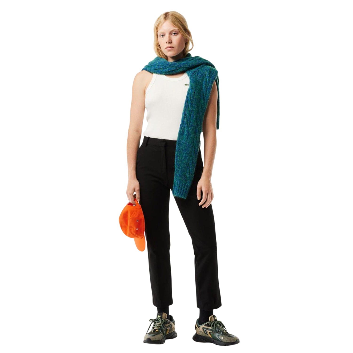 Black - Pack Shot - Lacoste Womens-Ladies Cotton Stretch Slim Chinos