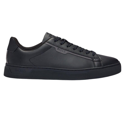 Black - Side - Boss Mens Rhys Suede Tennis Trainers