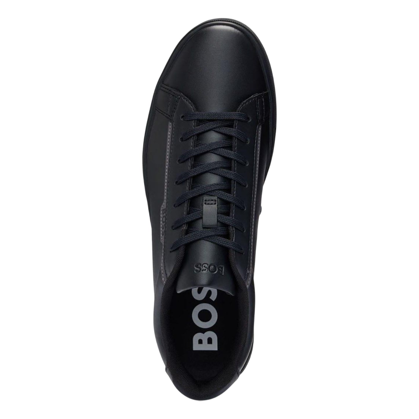 Black - Lifestyle - Boss Mens Rhys Suede Tennis Trainers