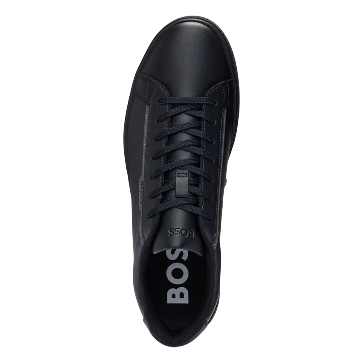 Black - Lifestyle - Boss Mens Rhys Suede Tennis Trainers